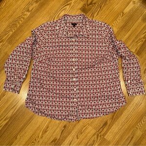 Talbots London Palace Guard Patterned Button Down Shirt size‎ 2X